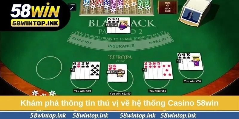 Khám phá thông tin thú vị về hệ thống Casino 58win